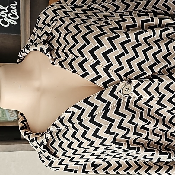 NEW 3X Mlle Gabrielle Chevron Print Midi Dress - Picture 4 of 8